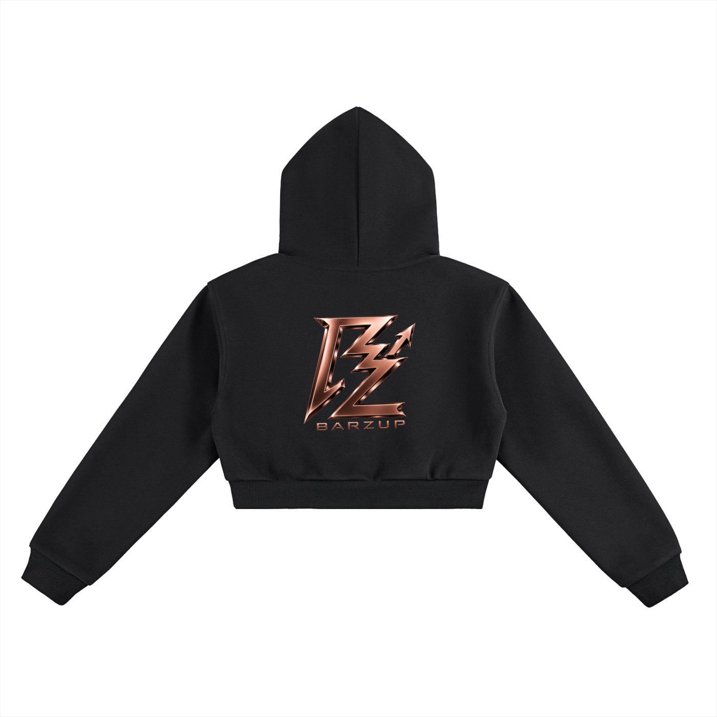 BARZUP Rose Gold Monogram Cropped Hoodie