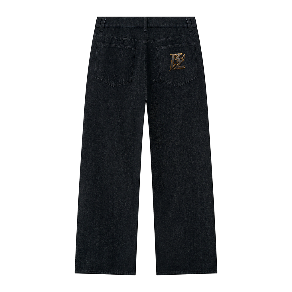 BARZUP Men’s Signature Vintage Wash Wide-Leg Denim
