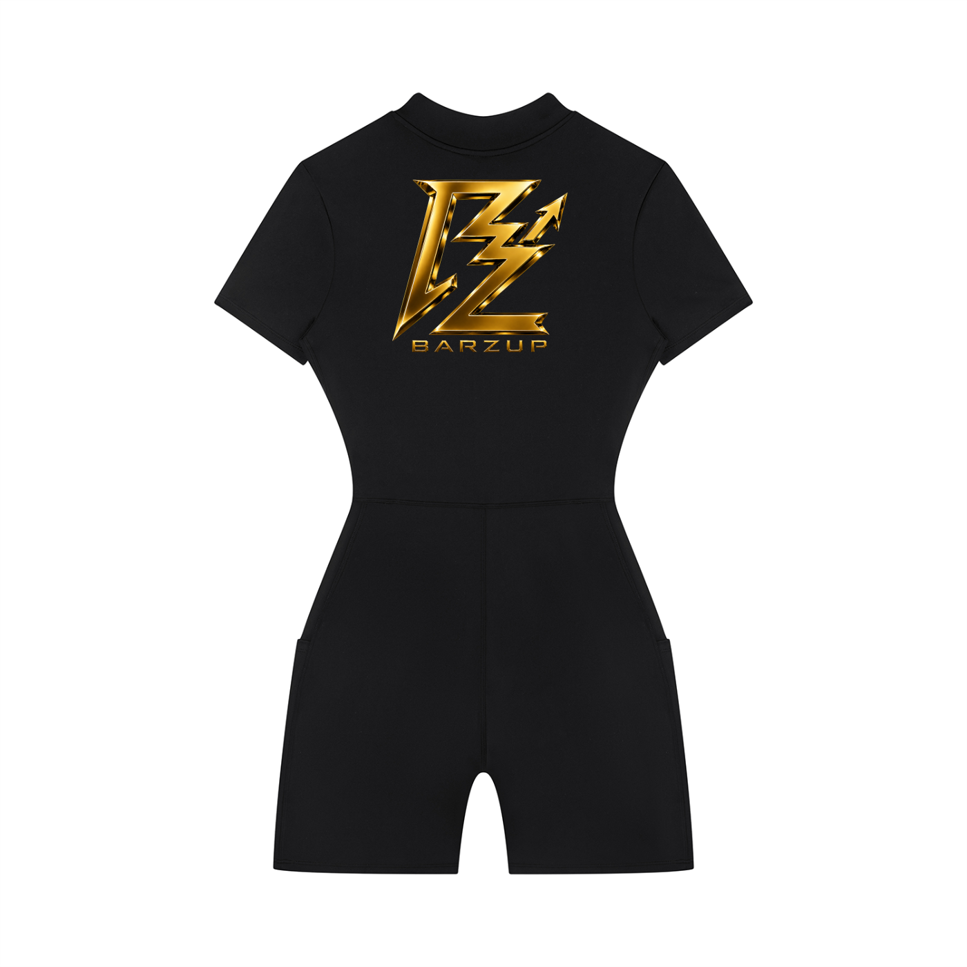 BARZUP Women’s Gold Monogram Quarter\-Zip Romper**