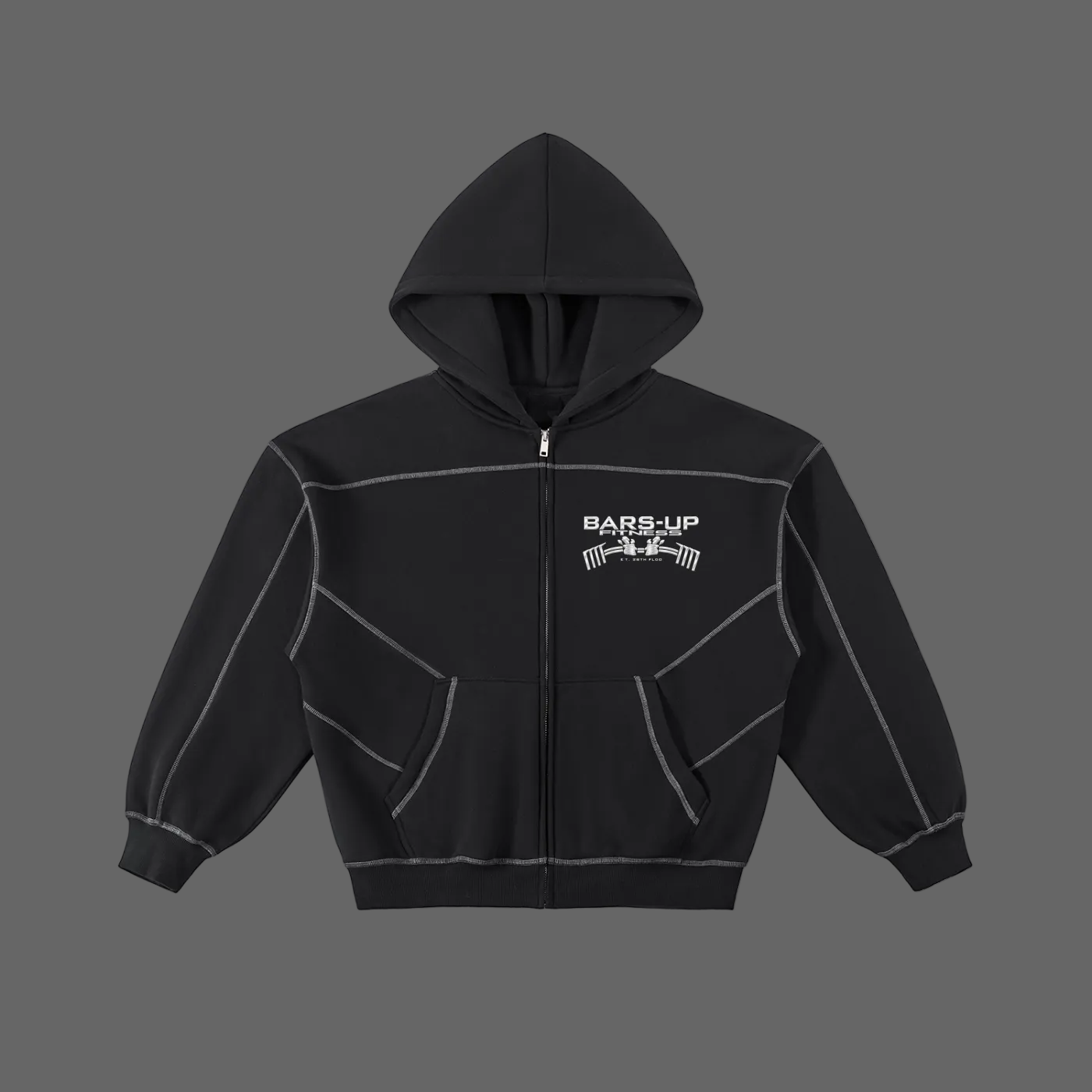 BARZUP Original Legacy Contrast-Stitched Zip Hoodie