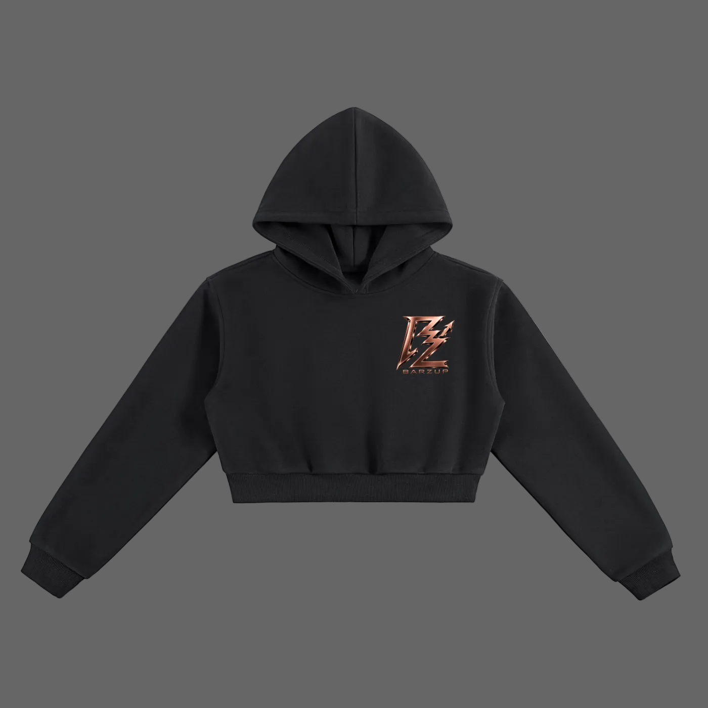 BARZUP Rose Gold Monogram Cropped Hoodie